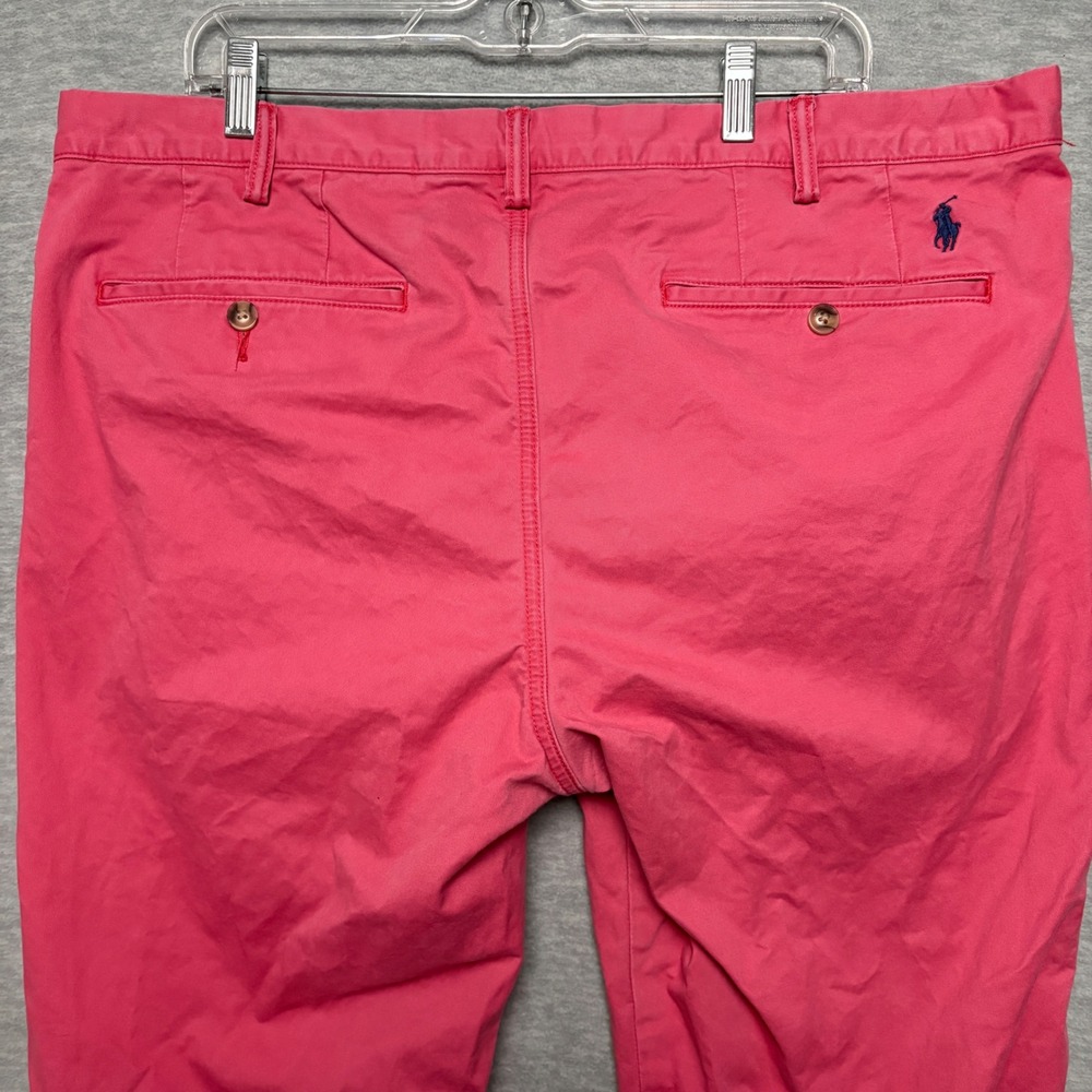 Polo Ralph Lauren Red/Pink Preppy Chino Pants Stretch Straight‎ Fit  Mens 38X32 - Picture 6 of 8
